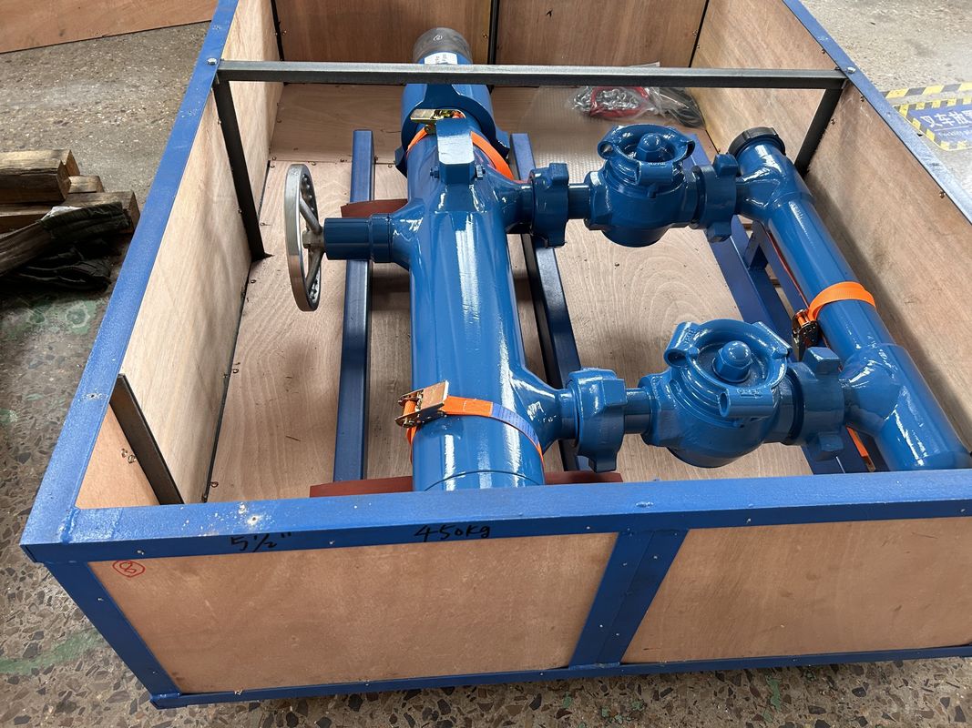 6-5/8' API Casing LTC BTC Buckle متصل شده 21Mpa فشار کار Double Plug Cementing Head با بسته بندی چوبی 500KG