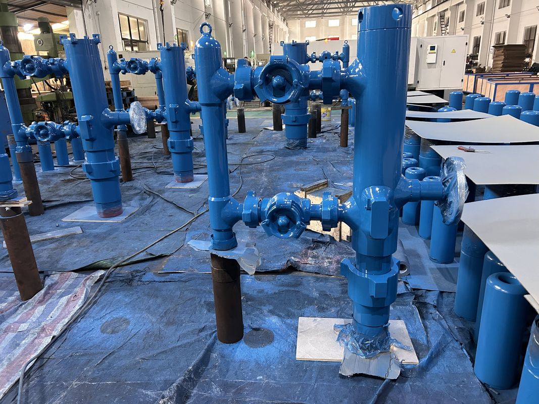 5-1/2' API Casing LTC Buckle متصل شده 35Mpa فشار کار Double Plug Cementing Head با بسته بندی چوبی 450KG