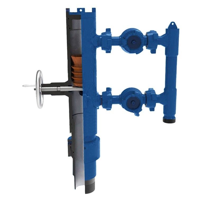 13-3/8' API Casing LTC BTC Buckle متصل شده 35Mpa فشار کار Double Plug Cementing Head با بسته بندی چوبی